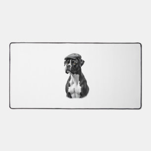 Illustration graphique monochrome de Boxer vintage