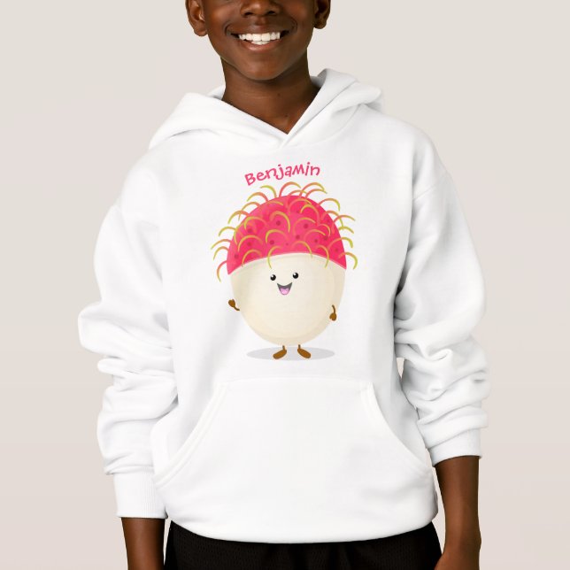 Illustration mignon du ramboutan rose (Devant)