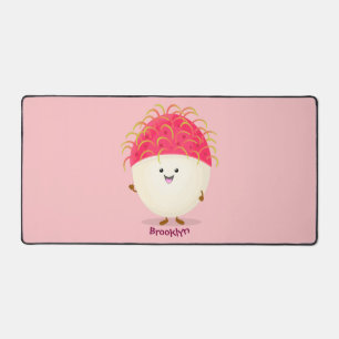 Illustration mignon du ramboutan rose