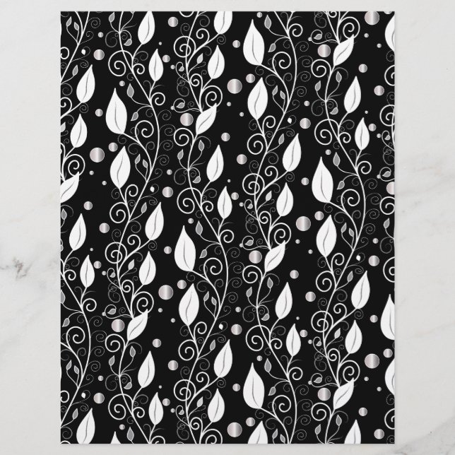 Illustration moderne abstraite d'encre noire et bl (Devant)