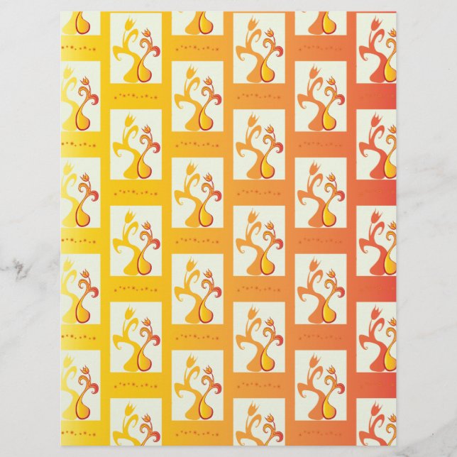 Illustration moderne Sunny jaune Tulip Couple (Devant)