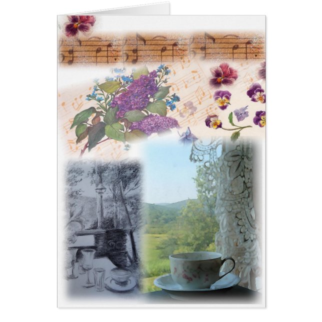 Illustration musicale Notes Teacup Collage (Devant)