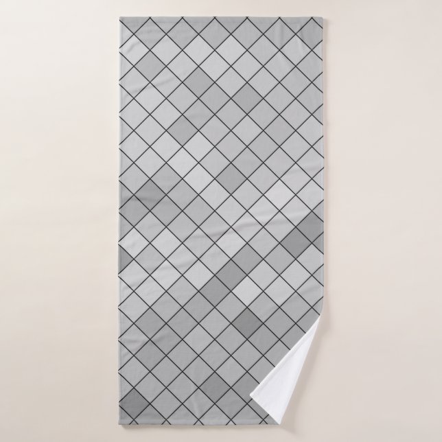 Illustration polygonale grise, composée de tria (Serviette de bain)