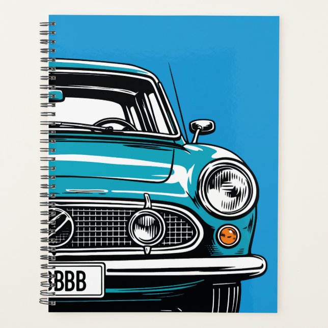 Illustration Pop Art d'une voiture classique rétro (Devant)