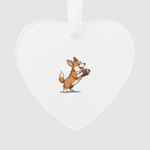 Illustration Rétro de Chien de Football Corgi Vint