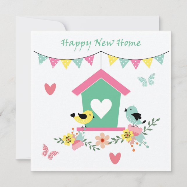 Illustration Rétro Mignonne d'Oiseaux (Devant)