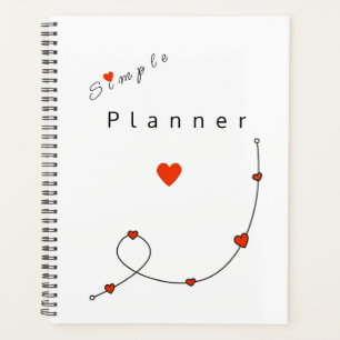 Illustration simple avec des coeurs minimalistes