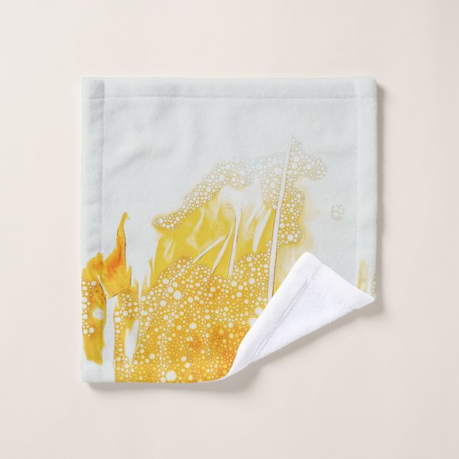 Illustration sur le thème de la flamme jaune (Gant de toilette)
