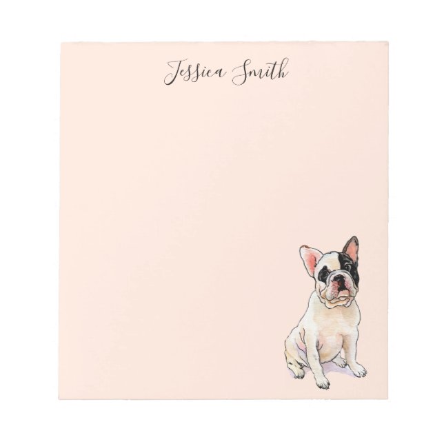 Illustration Sweet French Bulldog sur Bloc-notes r (Devant)