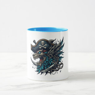 Illustration Tasse Pirate Dragon Bleu