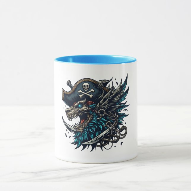 Illustration Tasse Pirate Dragon Bleu (Centre)