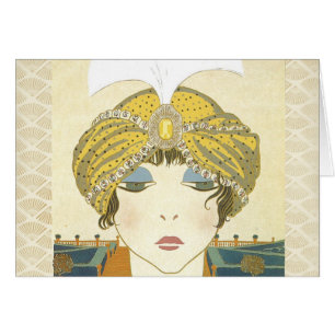 Illustration turbanée de mode des années 1900 de