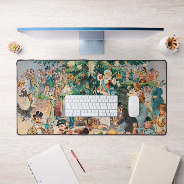 Illustration vintage Arbre de Noël de Puck, 1902 (Bureau 1)