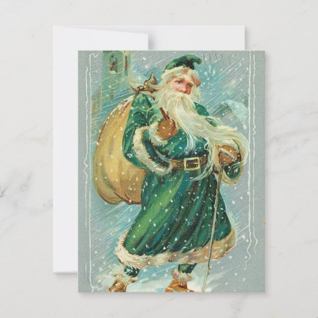 Illustration vintage Carte de Noël Père Noël (Devant)