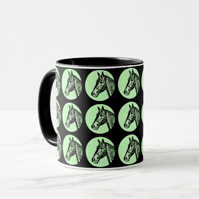 ILLUSTRATION vintage Cheval répétition image Mug (Devant gauche)