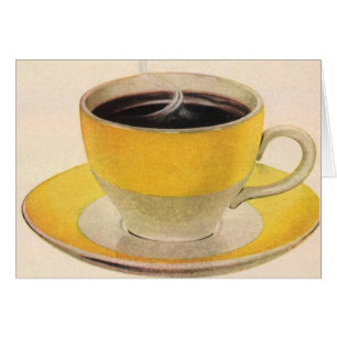 Illustration vintage de café dans une tasse jaune