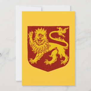 Illustration Vintage de Lion Héraldique Rampant