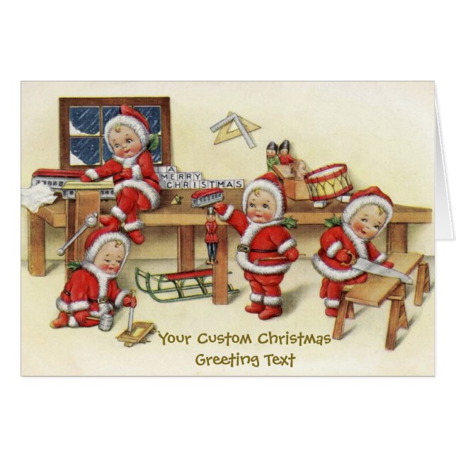 Illustration vintage de Little Père Noël (Devant Horizontal)