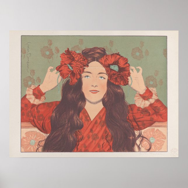 Illustration vintage en français d'une affiche fém (Devant)