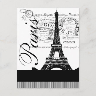 Illustration Vintage Tour Eiffel Paris Invitation