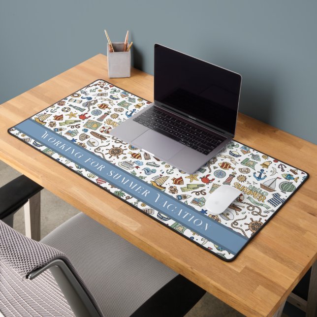 Illustrations amusantes de plage d'été, texte modi (Bureau 2)