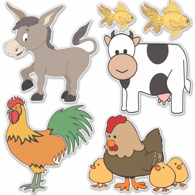 Illustrations animales autocollants (Devant)