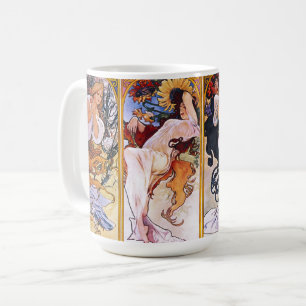 Illustrations d'Alphonso Mucha sur un café Mug