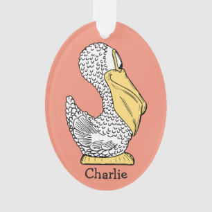 Illustrations d'animal nom personnalisé ornement d
