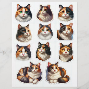 Illustrations de chat calicot plutôt soignées