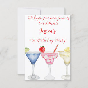 Illustrations de cocktails Invitation 21e annivers