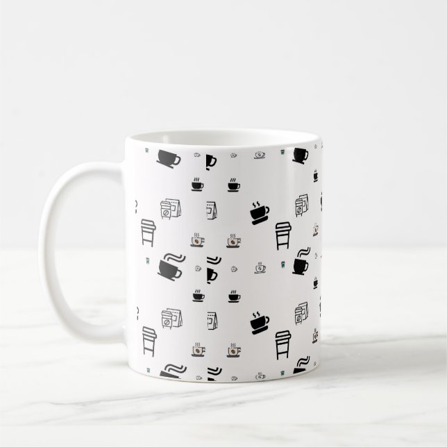 Illustrations de latte de tasse de café chaud noir (Gauche)