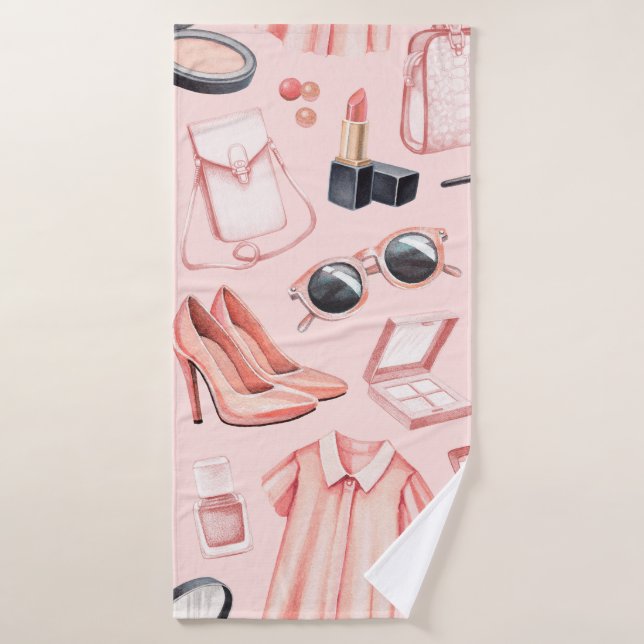 Illustrations de mode. Motif transparent (Serviette de bain)