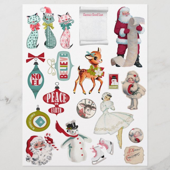 Illustrations de Noël du Milieu du siècle 1950 (Devant)