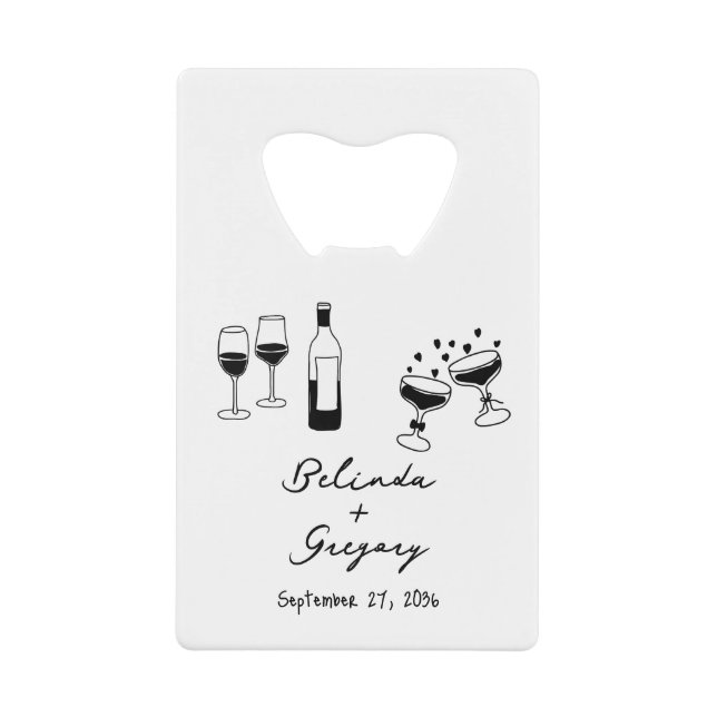 Illustrations Dessins à la Main Noir Mariage (Devant)