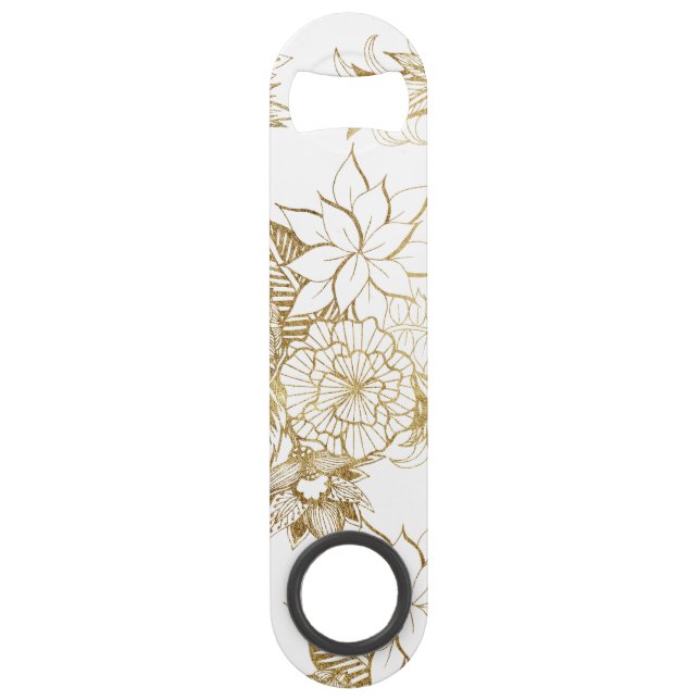 Illustrations florales Girly modernes d'or jaune (Devant)