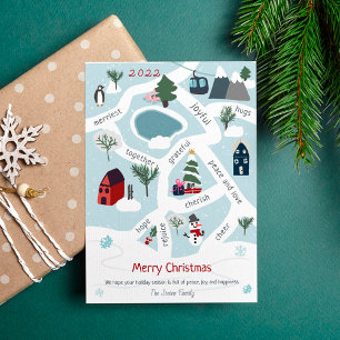 Illustrations modernes de carte de Noël en narrati