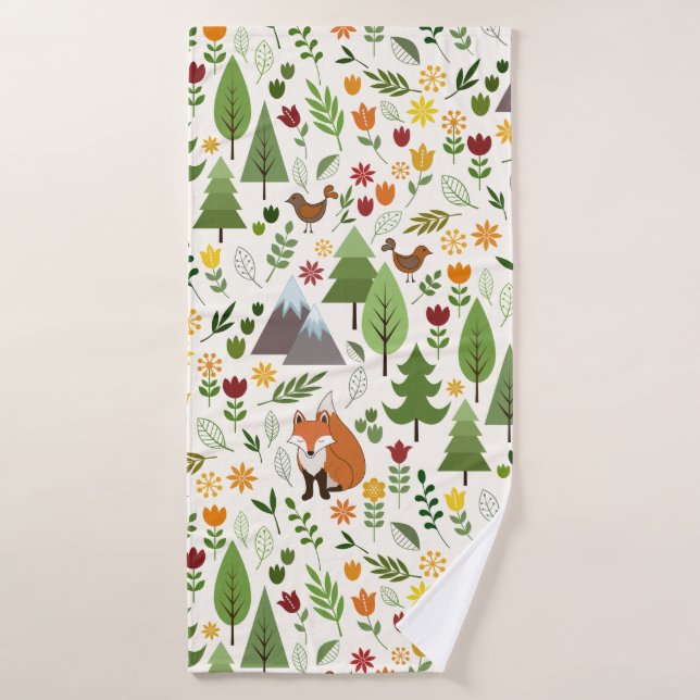 Illustrations scandinaves de style sur Crm grand (Serviette de bain)