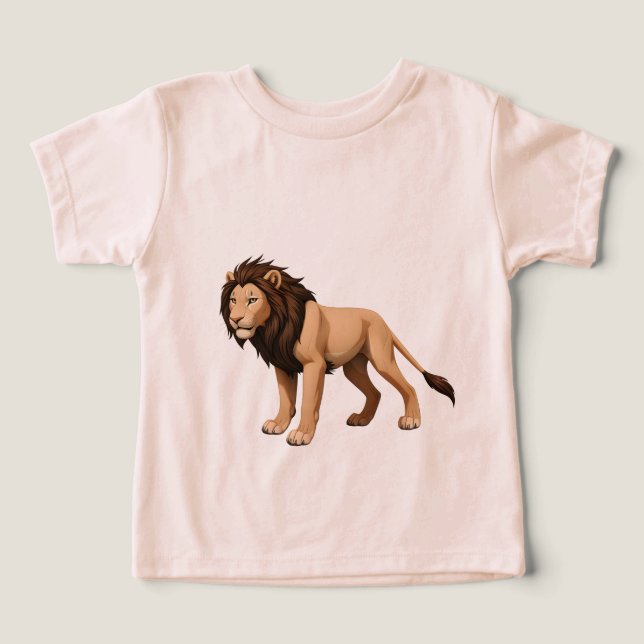 Illustrative Lion with Full Brown Mane (Design Recto)