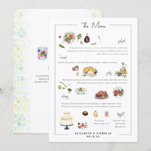 Illustré sur mesure Menu Mariage
