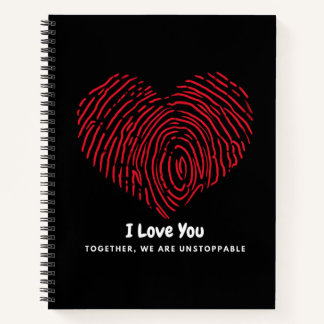 Ilove rouge empreinte cardiaque rouge Carnet spira