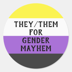 Ils/Eux pour Sexe Sticker Mayhem (drapeau Enby)
