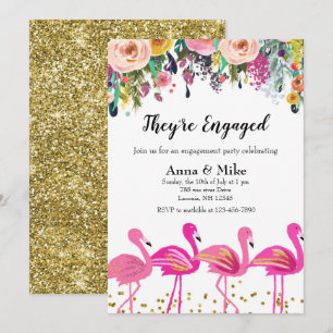 Ils sont engagés Flamant rose Fête Invitation