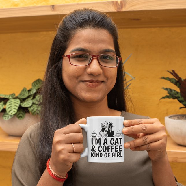 I'M A CAT AND COFFEE KIND OF GIRL, COFFEE MUGS (Créateur téléchargé)