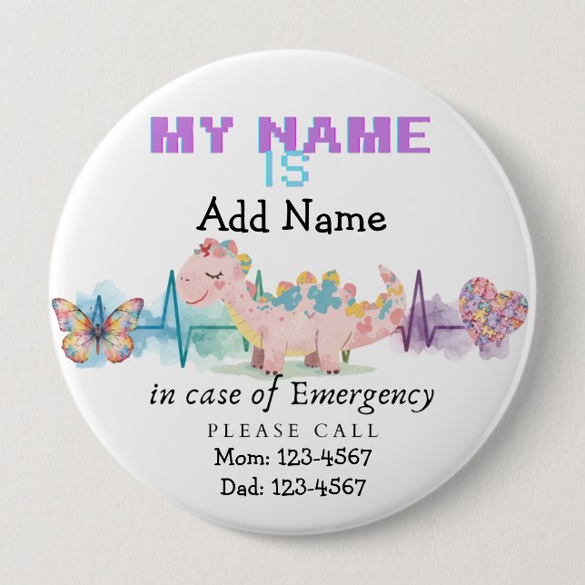 I'm autistic emergency pin Button badge (Devant)