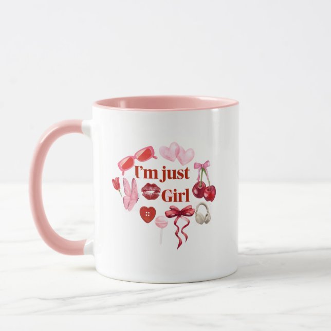 I'm Just Girl – Cute Pink Aesthetic Mug  (Gauche)