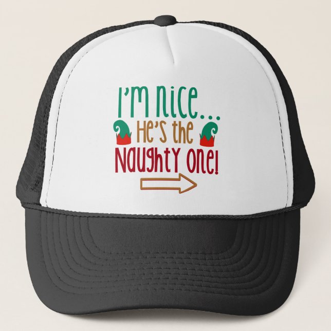 Im Nice Hes Naughty Elf Casquette (Devant)