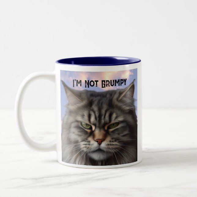 "I'm Not Grumpy" Mug de chat avec Mug design sarca (Gauche)