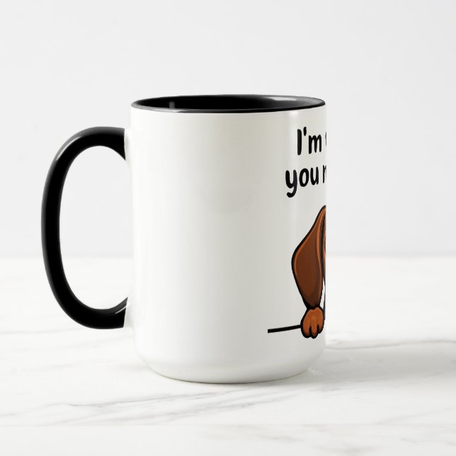 I'm Watching You Make Coffee Dachshund Mug (Gauche)
