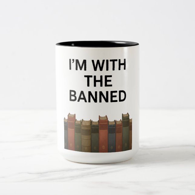 I'm With The Banned Books Mug For Readers (Centre)