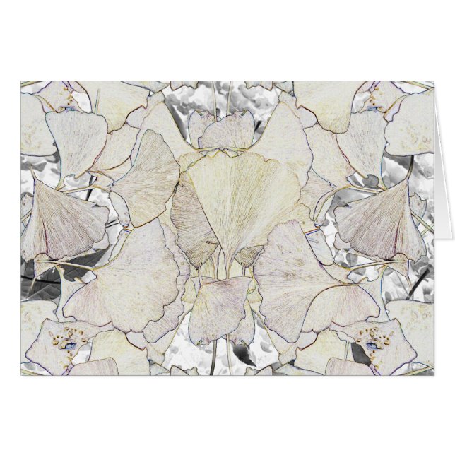 Image à l'encre de feuille de gingko (Devant horizontal)